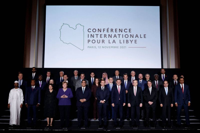 Les dirigeants internationaux réunis pour la conférence internationale sur la Libye à Paris@Yoan Valat/Pool/AFP