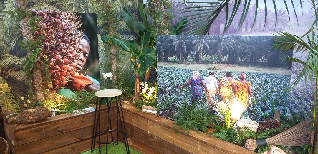 Exposition photos d'une palmeraie - Stand de la Côte-d'Ivoire au SIA 2022@AAFC