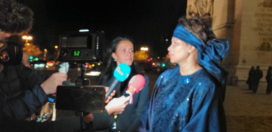 Aïssata Tall Sall, ministre des Affaires étrangères sénégalaise et Chrysoula Zacharopoulou, secrétaire d’État française chargée du Développement de la Francophonie devant la presse@AAFC